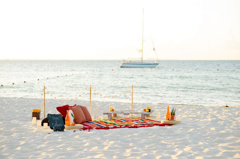 Cancun picnic on the beach Mexican theme