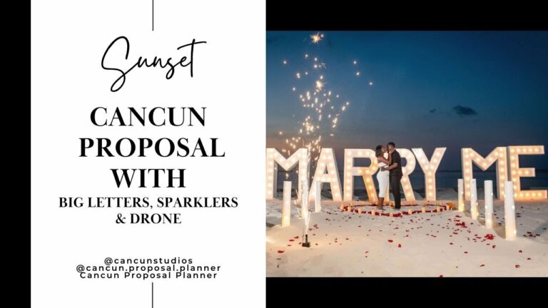 Read more about the article Sunset Cancun Proposal with Drone